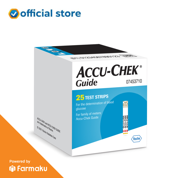 Promo Accu-Chek Guide Strip Cek Tes Gula Darah Isi 25 Accuchek Diskon ...