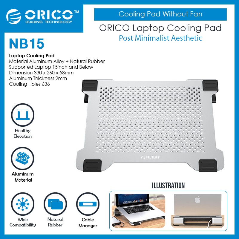Promo ORICO NB15 Laptop Cooling Pad Without Fan Diskon 22 di Seller