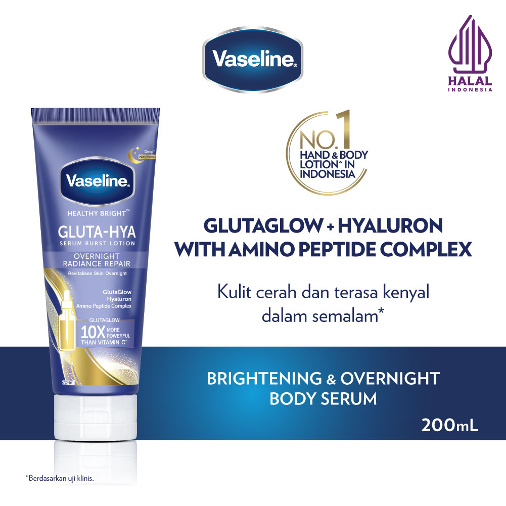 Promo Vaseline Healthy Bright Gluta Hyaluron & Peptide Serum Overnight