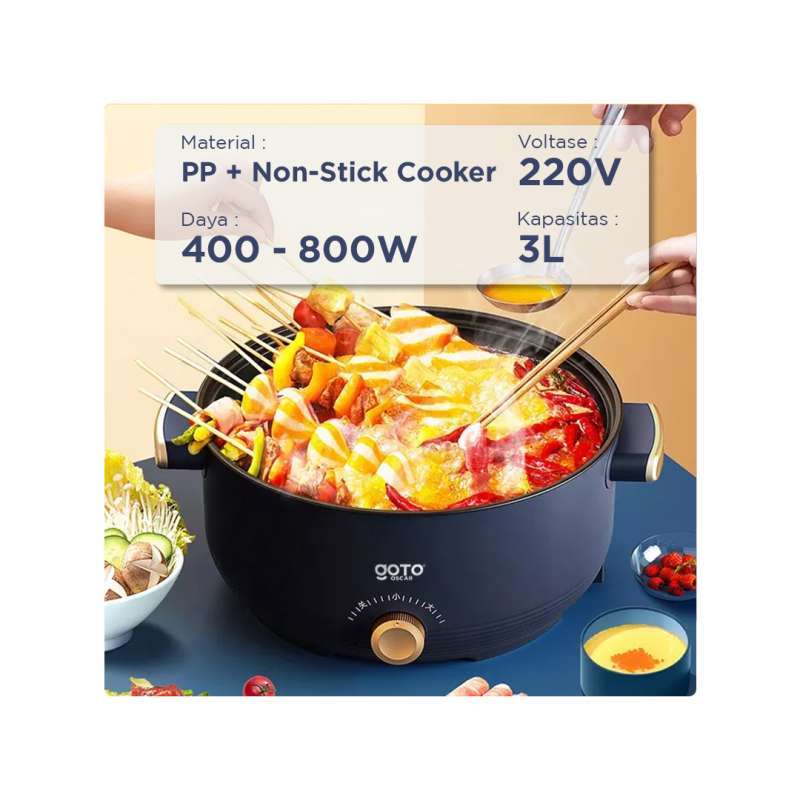 Promo Goto Oscar Panci Listrik Elektrik Fry Pan 3l Goreng Kukus