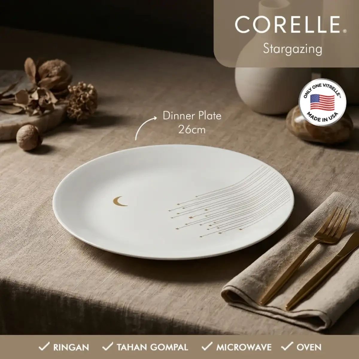 Promo Corelle Stargazing Dinner Plate 26cm Mangkok Piring Makan Premium ...