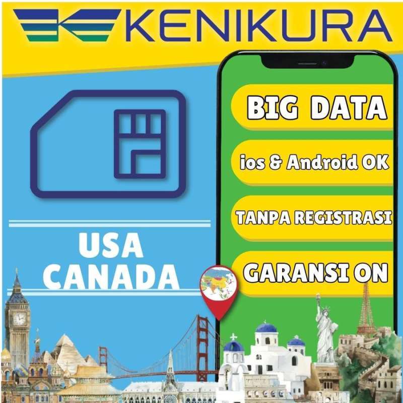 Jual Sim Card Usa Canada Internet Paket Data America Kanada Simcard ...