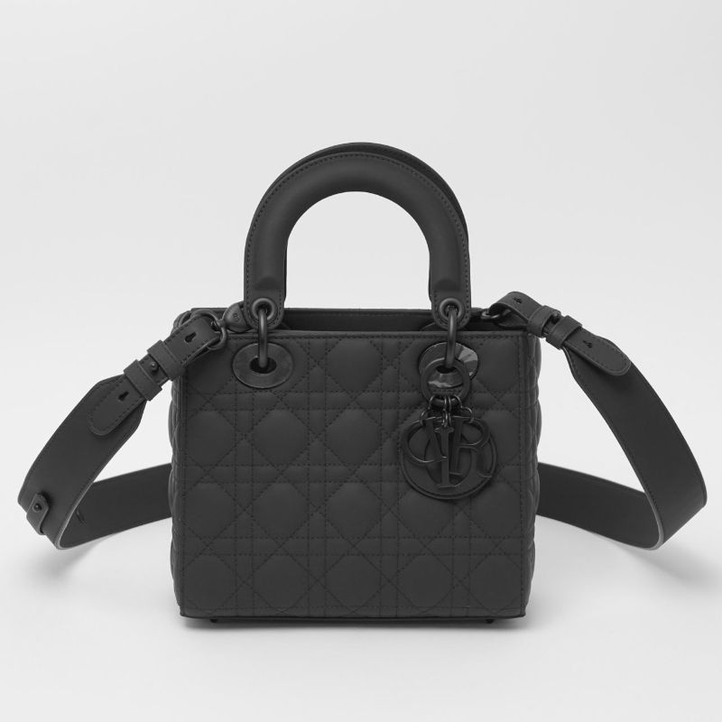 Mini lady dior bag black ultramatte cannage clearance calfskin