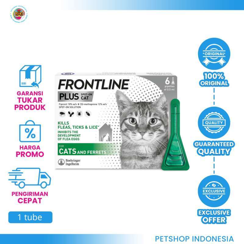 Frontline Plus Cat Tube Obat Kutu Caplak untuk Kucing (Usia Minggu  ke Atas)