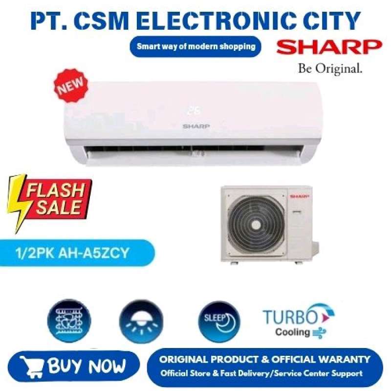 Jual Ac Sharp Ah-a5zcy 0.5 Pk 344w (btu.5000) R32 Turbo Cooling Garansi ...