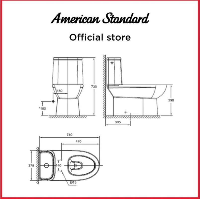 Promo American Standard Toilet Duduk Neo Modern Ccst Smart Lid (ori