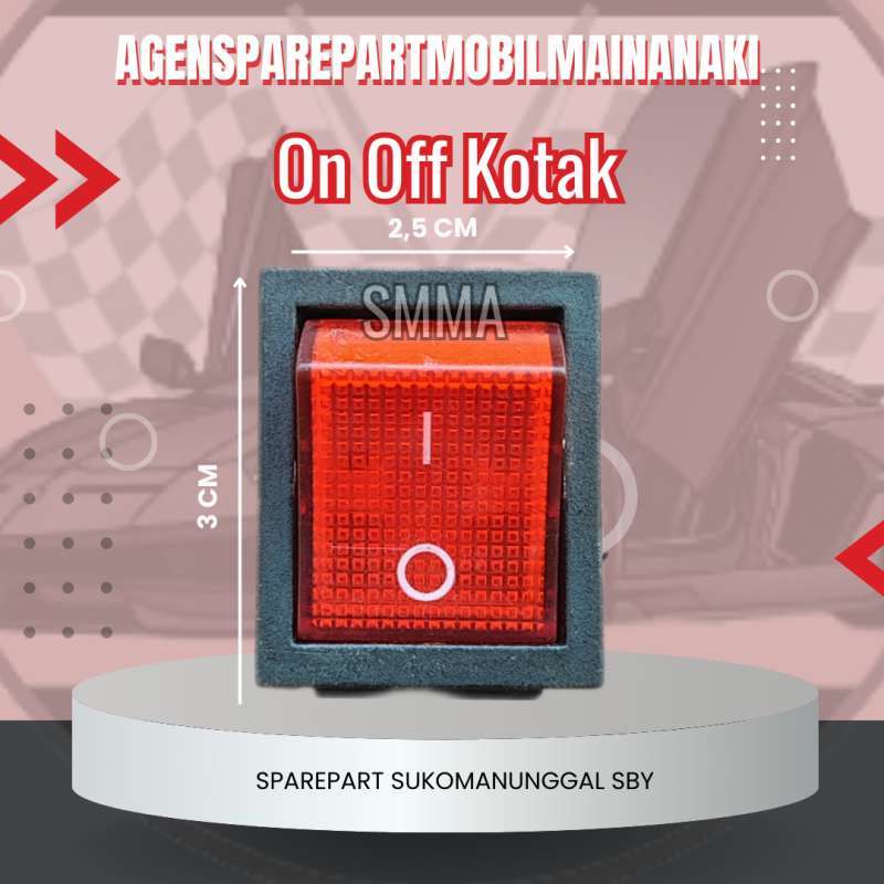 Promo Power Switch Saklar On Off Mobil Motor Mainan Aki Tipe Persegi ...