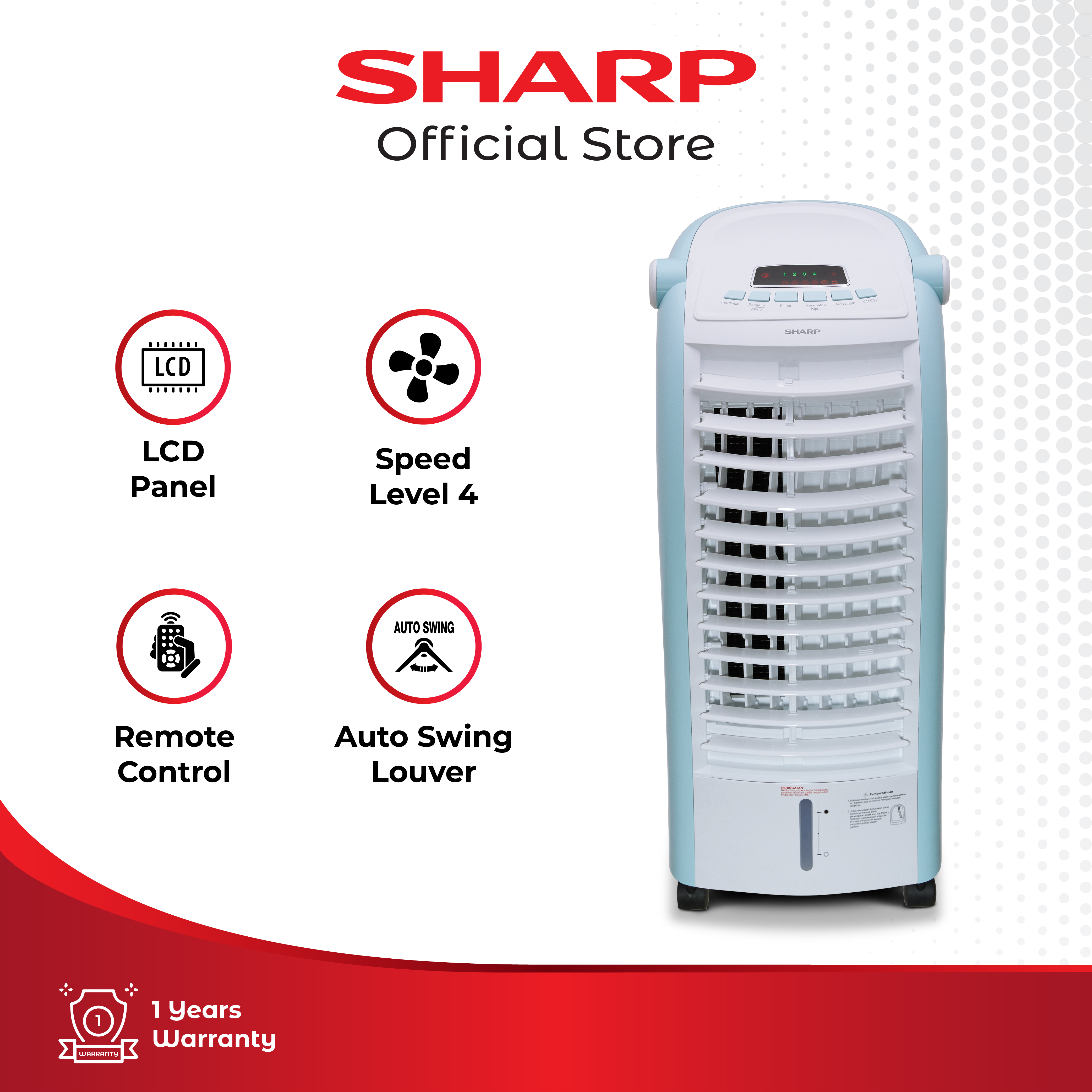 Promo Sharp Pj a36ty B w Air Cooler With Remote Control 65 Watt