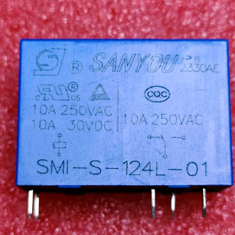 50pcs Power relay SMI-S-124L-01 SMI S 124L-01 24VDC 10A 250VAC 5PI