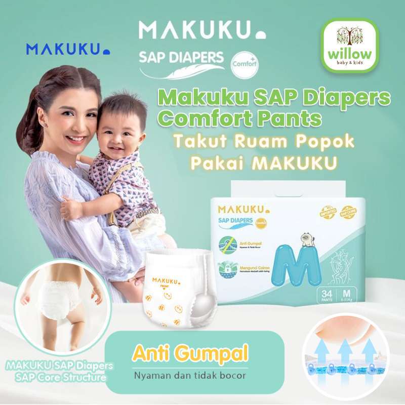 Jual Popok Sekali Pakai Makuku Comfort Pants Di Seller Willow