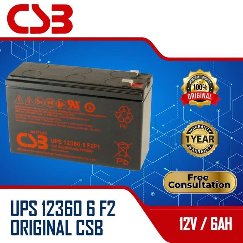 Jual Aki Ups Csb 12360 Csb Hr1224 Baterai Ups 12v 6ah Batere 6ah Aki ...