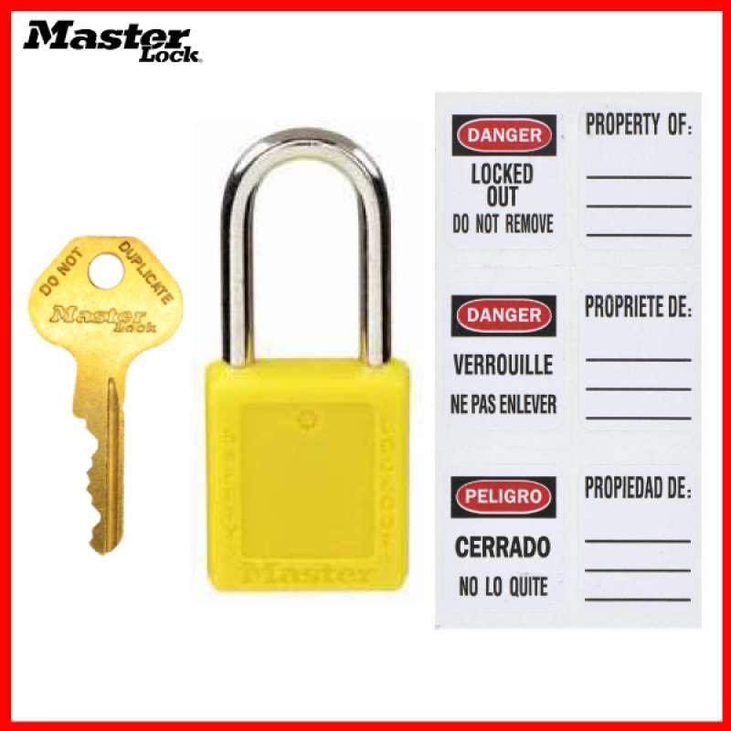 Master Lock 410 YLW Thermoplastic Padlock Loto Gembok Safety