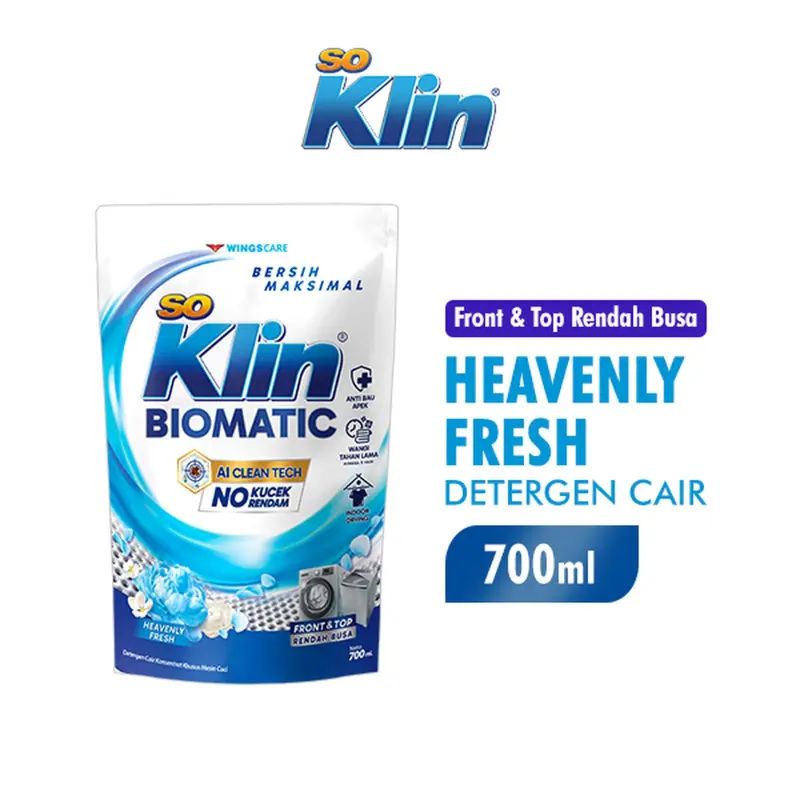 Promo Soklin Biomatic + Softener Liquid Detergen Front & Top Load ...