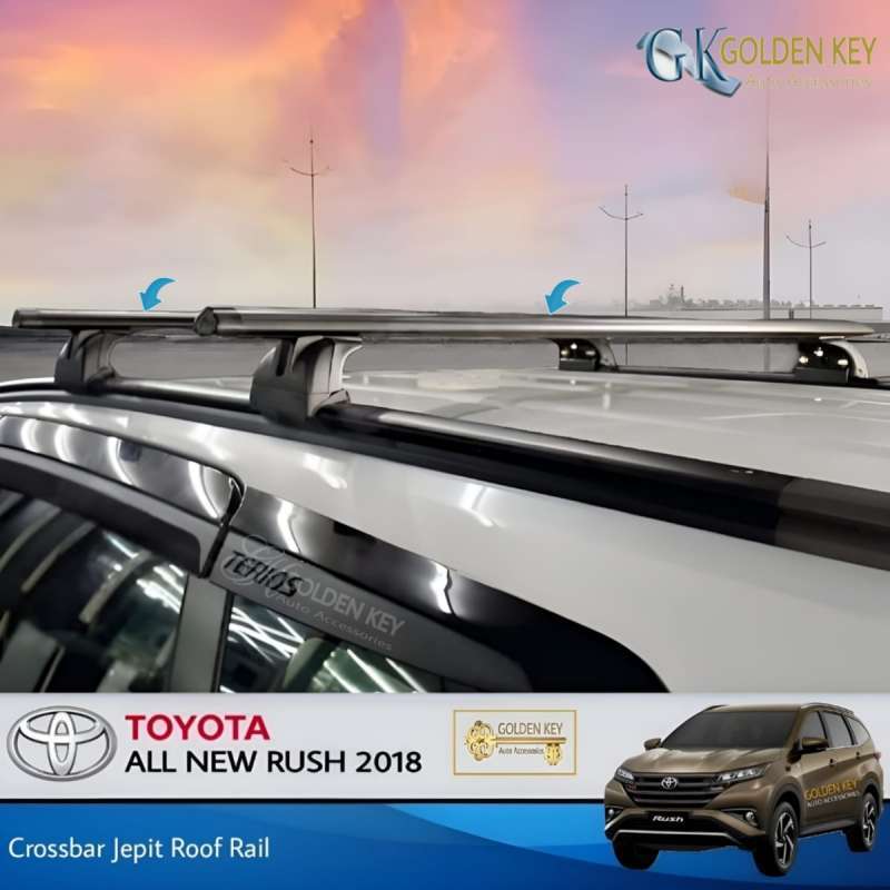 Jual Crossbar All New Rush 2018 Kaki Rak Bagasi Atas Mobil Jepit Roof Rail Di Seller Golden Key Acc Pejuang Kota Bekasi Blibli