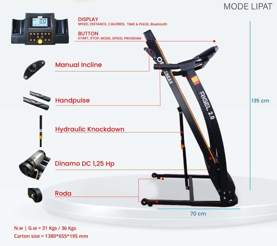 Promo Rigel 2.0 Treadmill Motorized Ob 1065 Diskon 34 Di Seller Ob Fit Jabodetabek big Product Kota Jakarta Barat Blibli