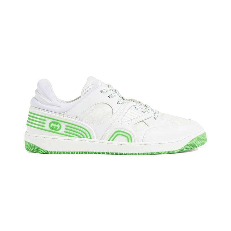 Gucci GG Supreme Canvas Basket Sneakers White Green
