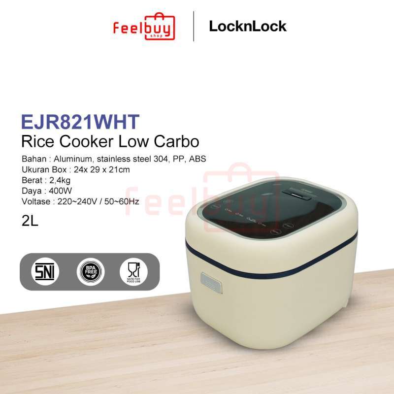 Promo LocknLock Rice Cooker Low Carbo 2 Liter EJR821WHT Diskon 20 di