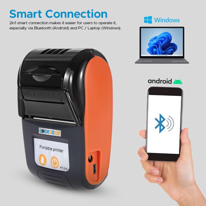 Codeshop CMT58 Mobile Printer Kasir 58mm USB Bluetooth
