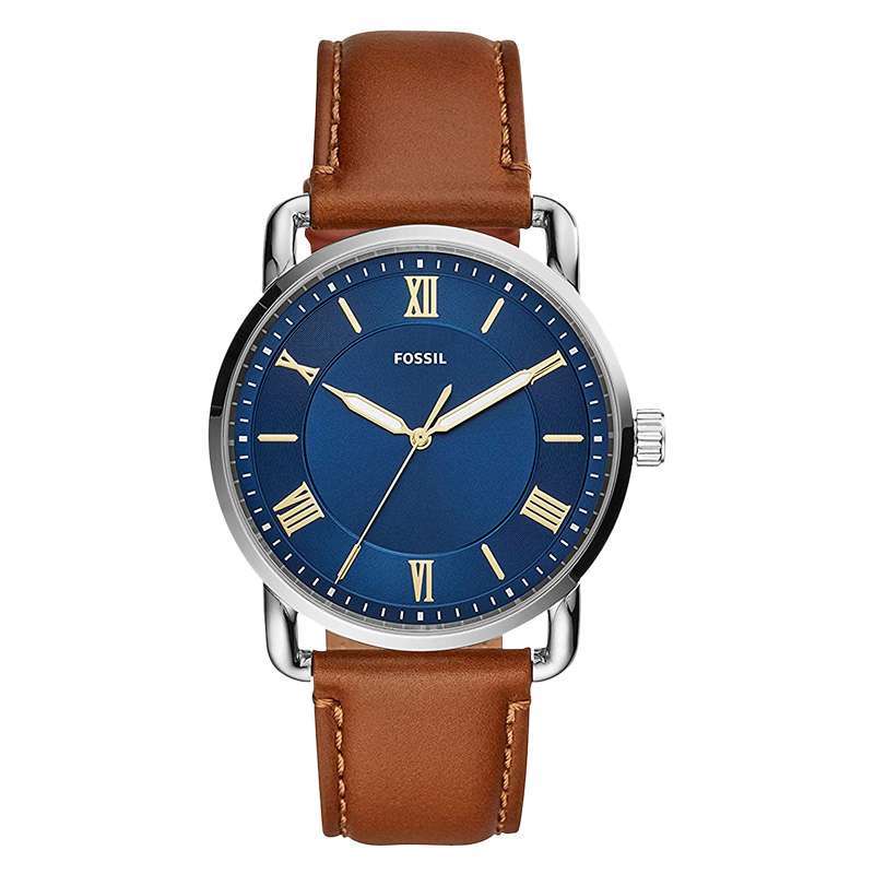 Jam Tangan Pria Fossil Copeland FS5661 Mens Blue Dial Brown Leather Strap