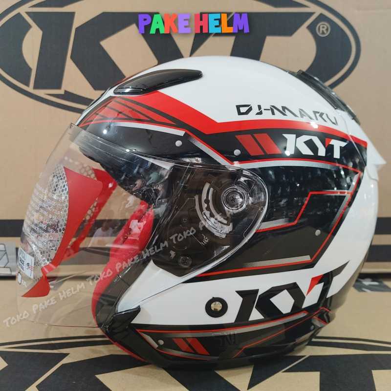 Kyt Half Face Helmet White HELM HALF FACE MIRIP KYT KYOTO SOLID