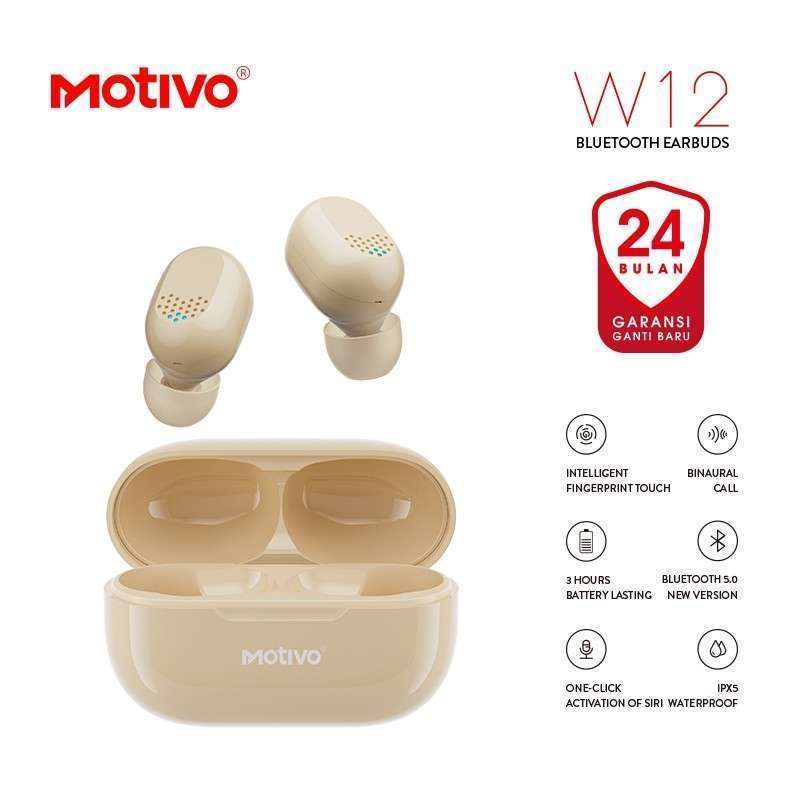 Jual Motivo W12 TWS Wireless Bluetooth Earphones Premium Ear buds
