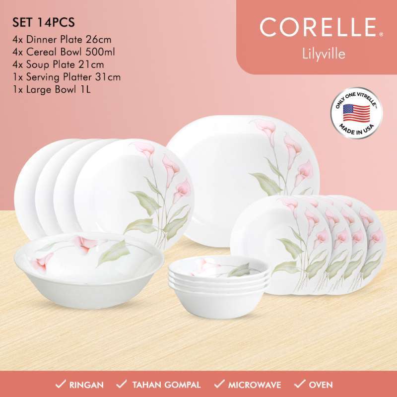 Promo Corelle Lilyville Dinner Set Piring Makan Set Piring