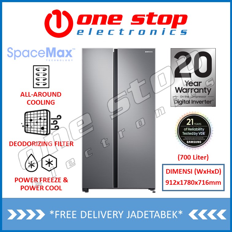 Promo [GARANSI RESMI] SAMSUNG RS61R5001M9 Kulkas Side by Side All ...