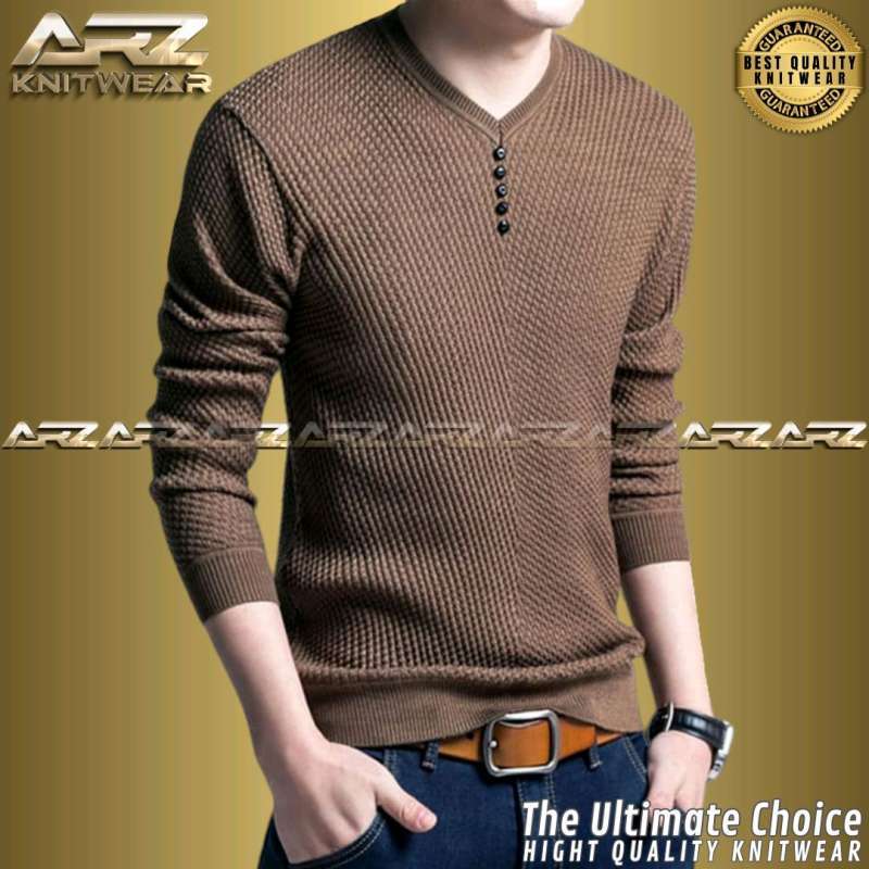 Jual Coodrony Sweater Rajut Pria V neck Pullover Slim Fit Di Seller Arz Knitwear Sukabumi Kota Bandar Lampung Blibli