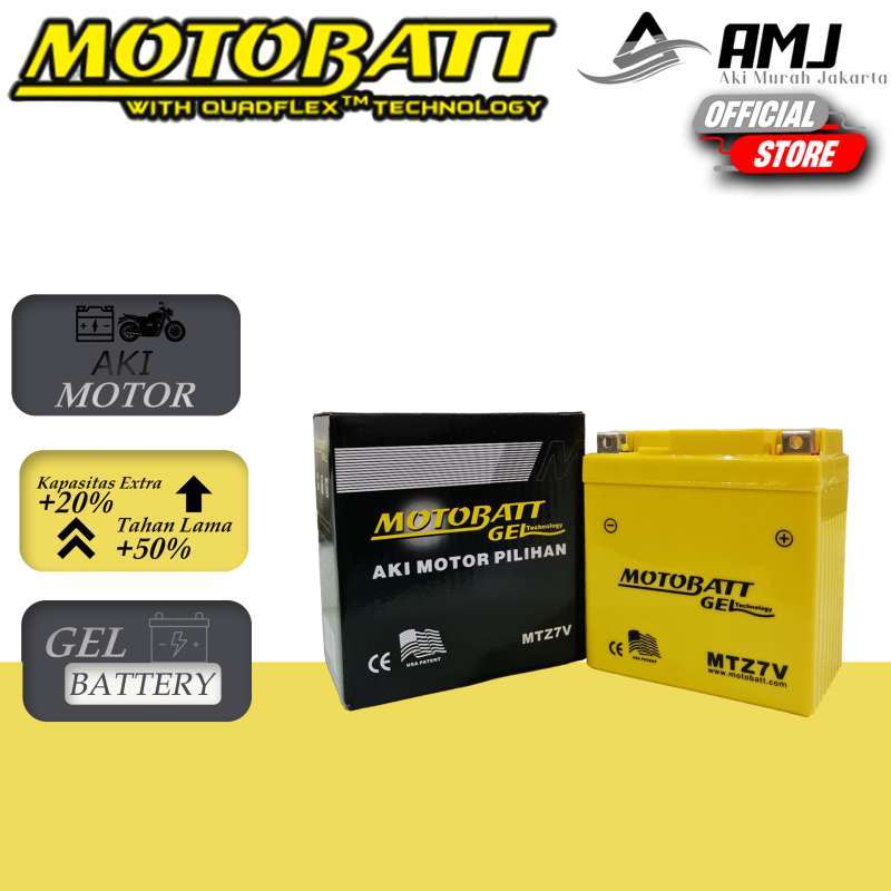 Jual Aki Motor Kawasaki Dtracker 150 Motobatt Mtz7v Aki Gel / Aki