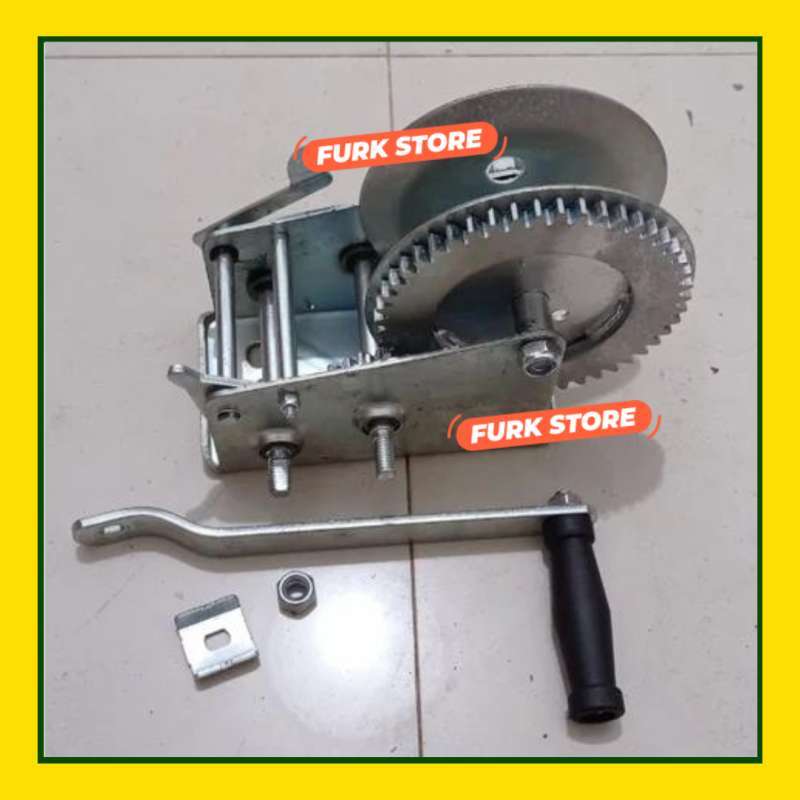 Hand Winch, 800LBS Heavy Duty Boat Trailer Winch With 16FT Strap, Two-Way Ratchet Gear For Trailer Boat Towing With Crank Handle