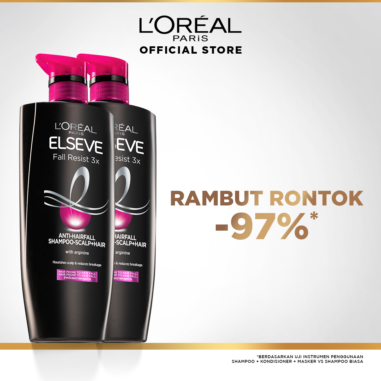 Promo L'Oreal Paris Fall Resist 3X Shampoo Perawatan Rambut Rontok [620