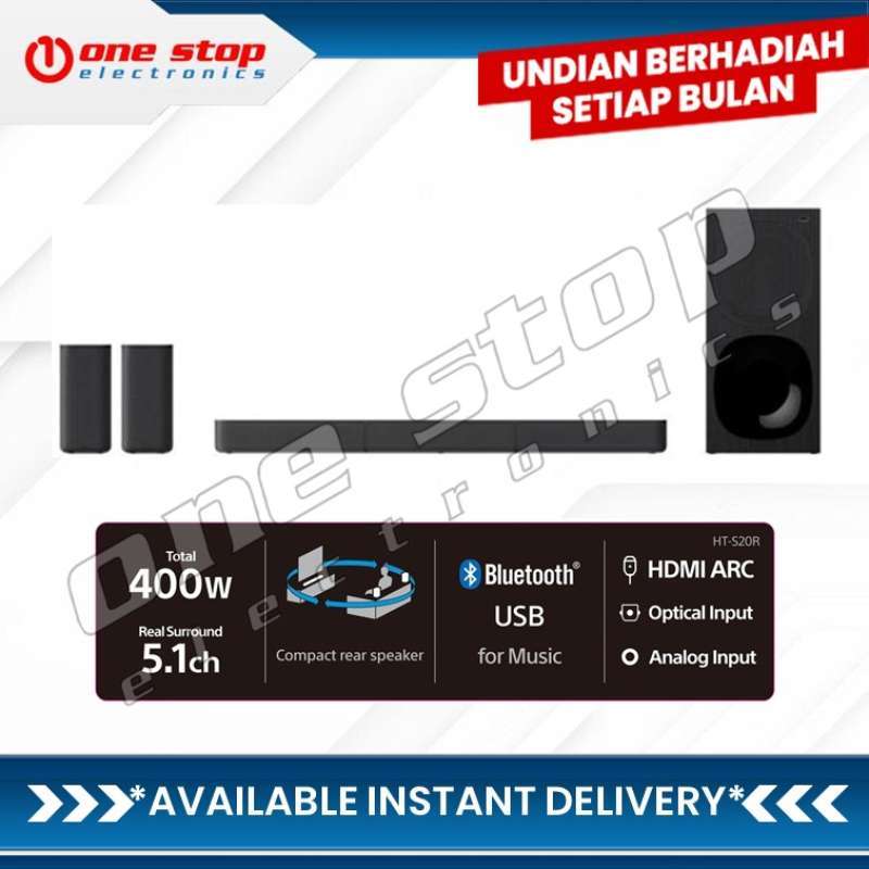 Promo [garansi Resmi] Sony Ht-s20r Home Cinema Soundbar System