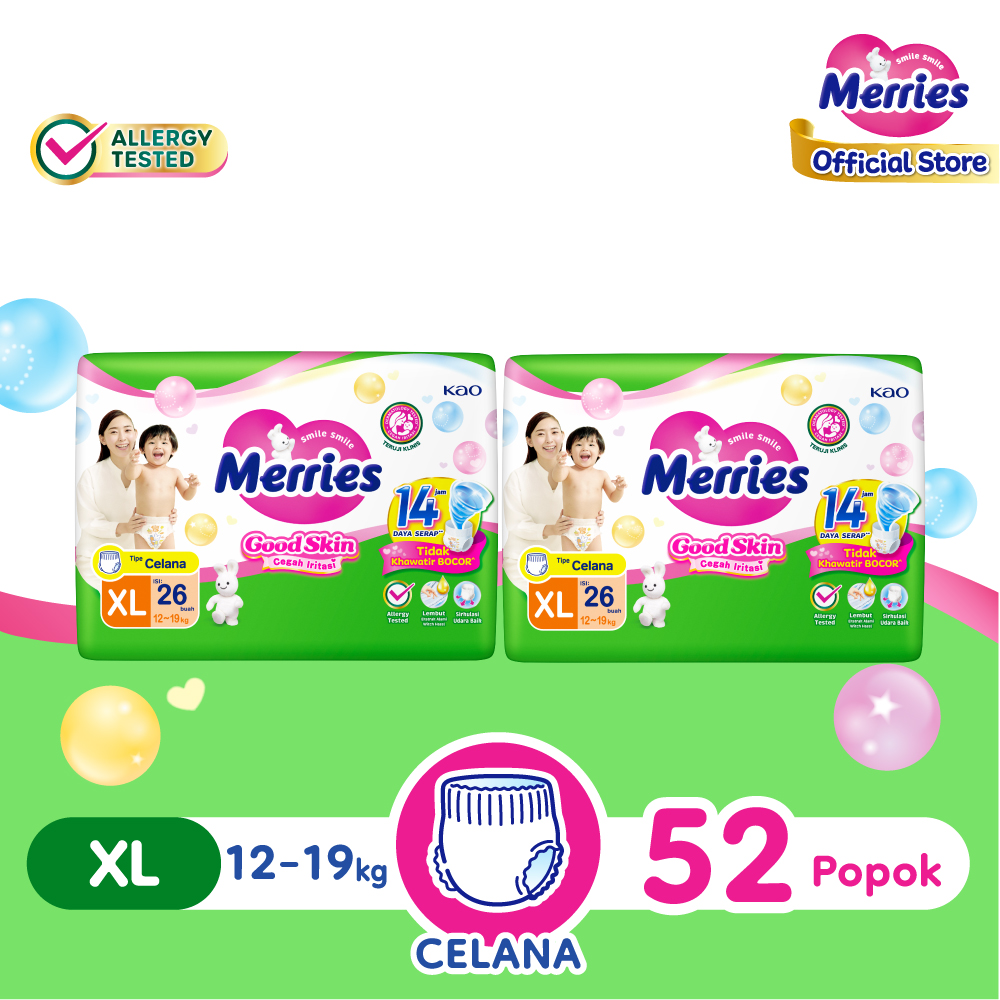 Promo Merries Pants Good Skin Popok Bayi Xl-26 Twinpack [2 Pcs] Diskon ...