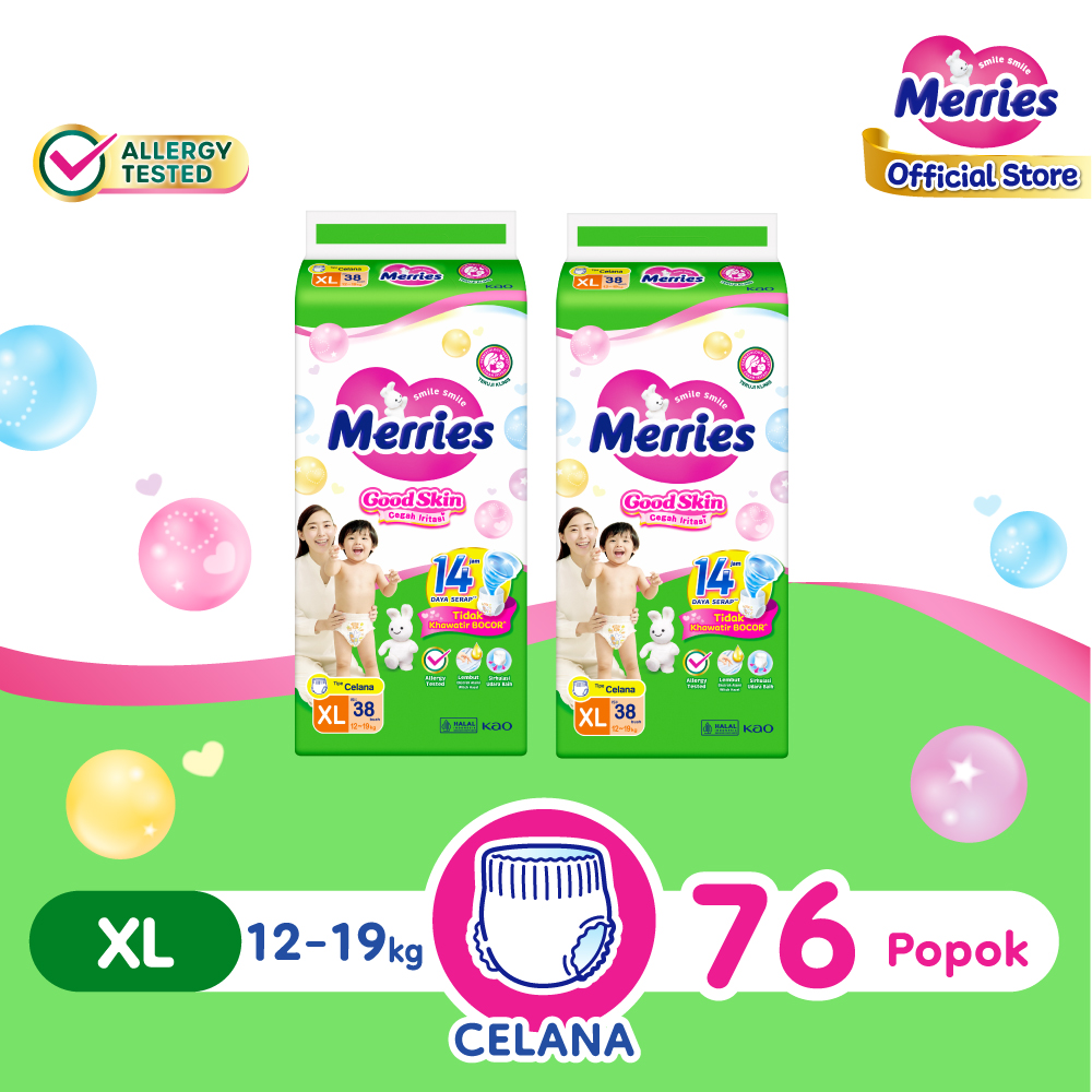 Promo Merries Pants Good Skin Popok Bayi Xl-38 Twinpack [2 Pcs] Diskon ...