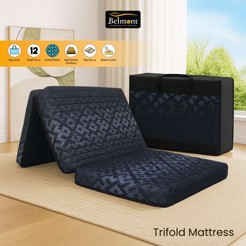 Kasur Lipat Belmont Trifold 200 x 090 Travel bed Busa Medium Density  Tebal 12 cm