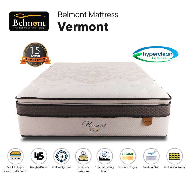 Promo Belmont Mattress Kasur Type Vermont Double Layer Eurotop Dan