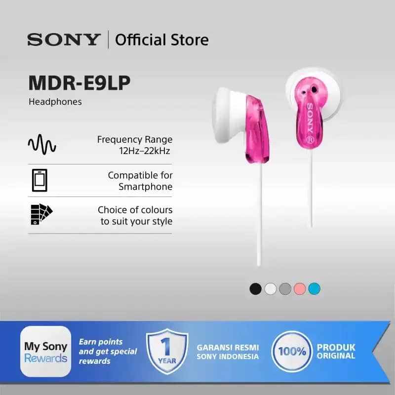 Promo Sony Mdr-e9lp Wire Headset Entry In-ear Pink Earphone