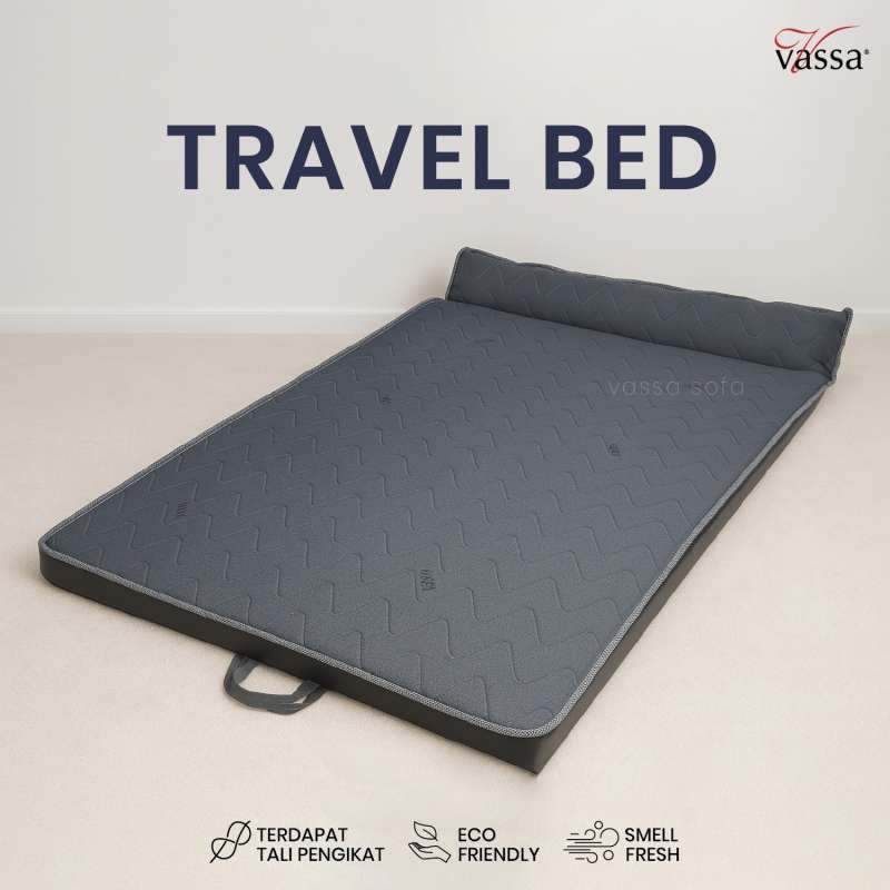 Promo Kasur Lipat Vassa Travel Bed Kain Knitted Premium Diskon