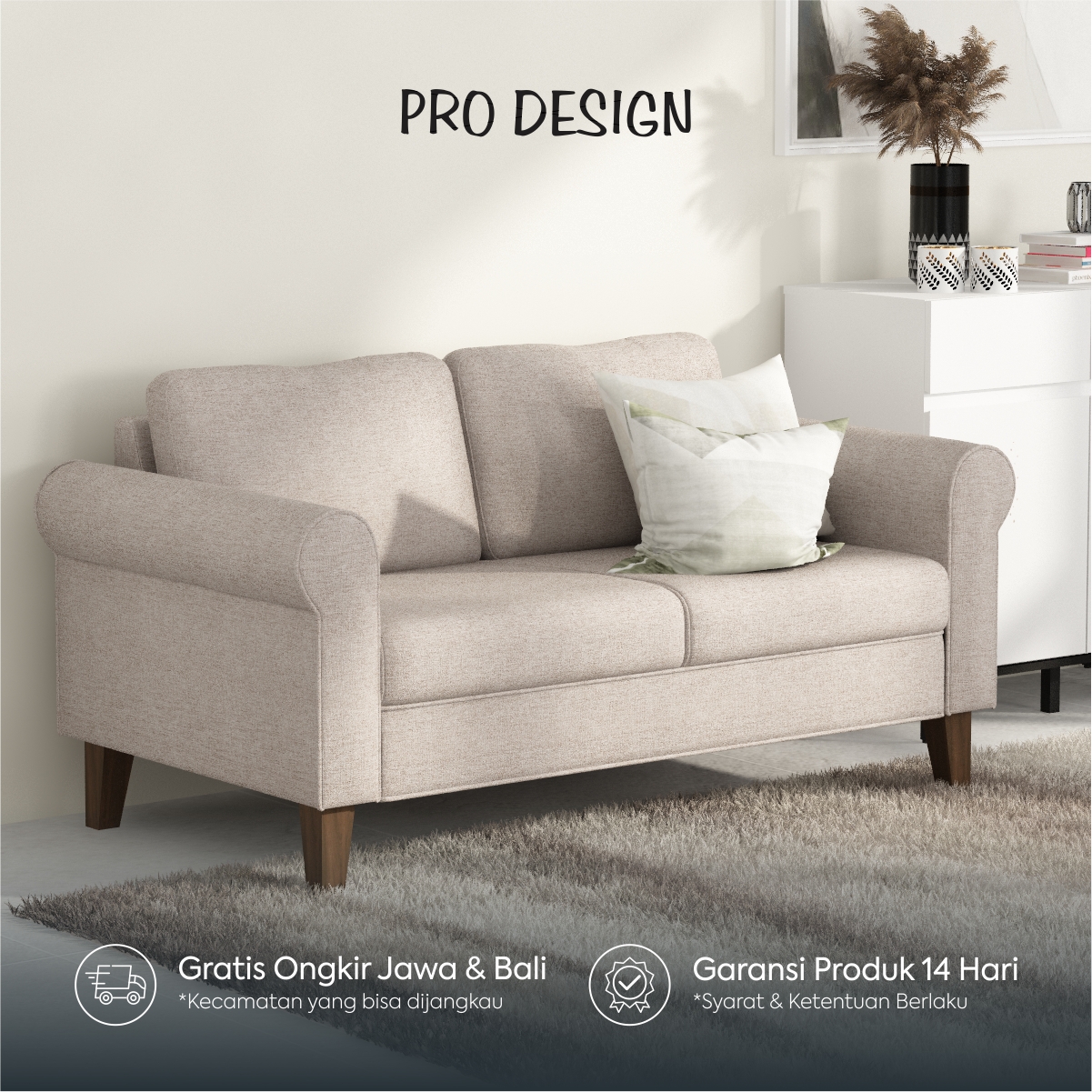 Promo Pro Design Nala 2s Sofa 2 Seater Grey Brown Diskon 40 Di