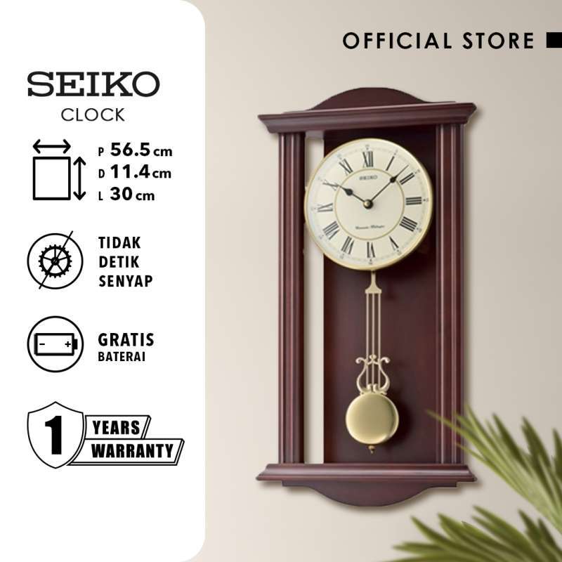 Promo Jam Dinding Seiko Clock Qxh072b 30cm Dark Brown Color