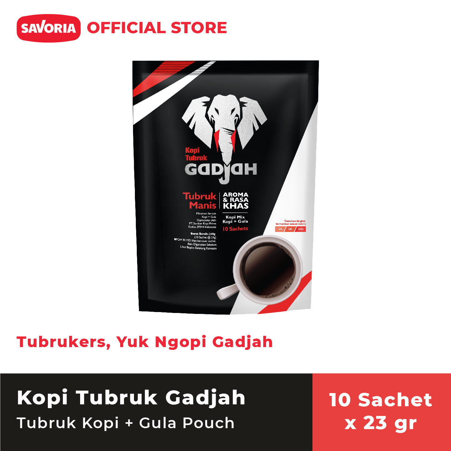 Promo Bandung Kopi Tubruk Gadjah Manis Renteng Bubuk Kopi Hitam 10