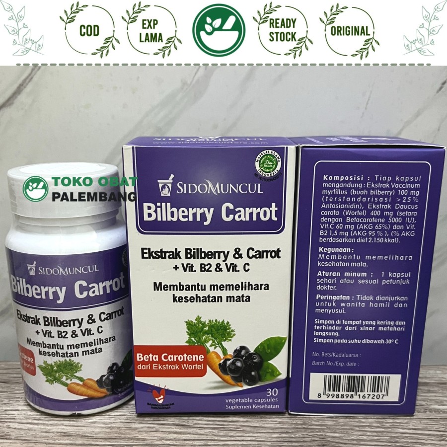 Sidomuncul Bilberry Carrot 30 Kapsul Lengkap Harga Terbaru Juni 2024