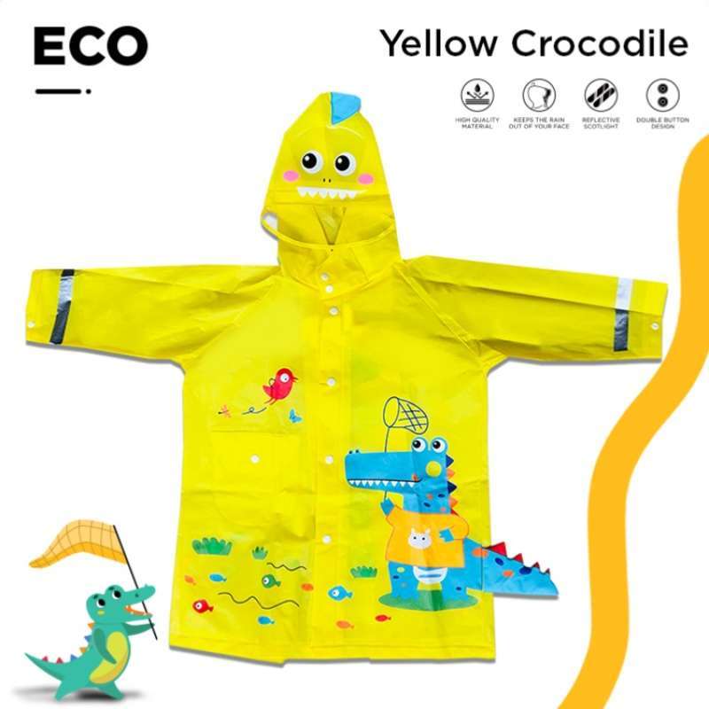 Goto Ageo Raincoat Kids Mantel Jas Hujan Jubah Anak Balita Motif Lucu
