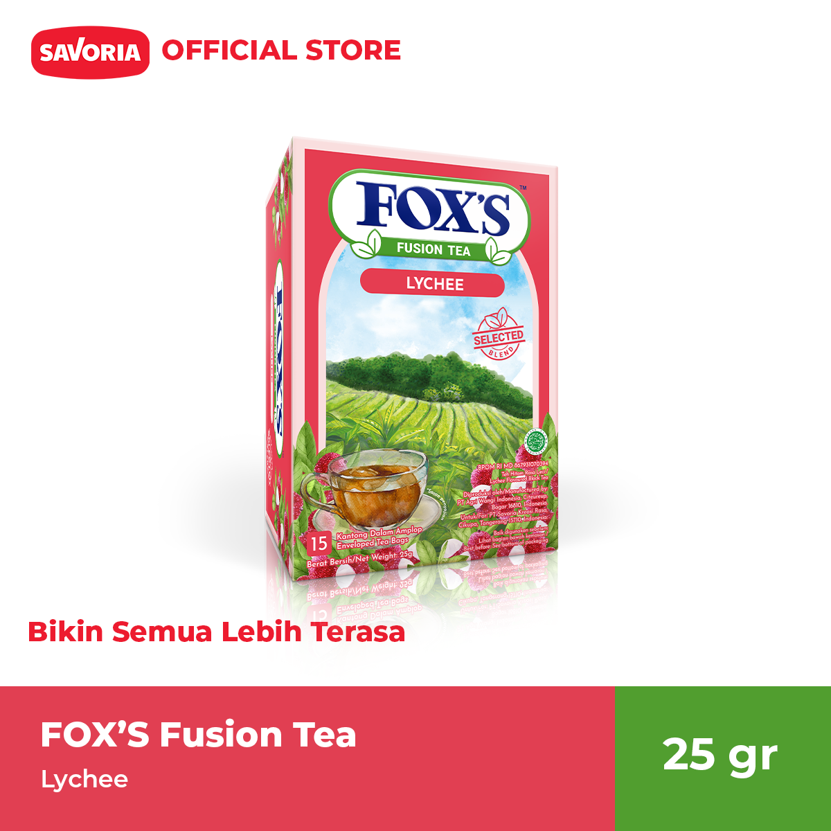 Promo Surabaya FOX'S Fusion Tea Lychee Box Teh Celup Leci 25g
