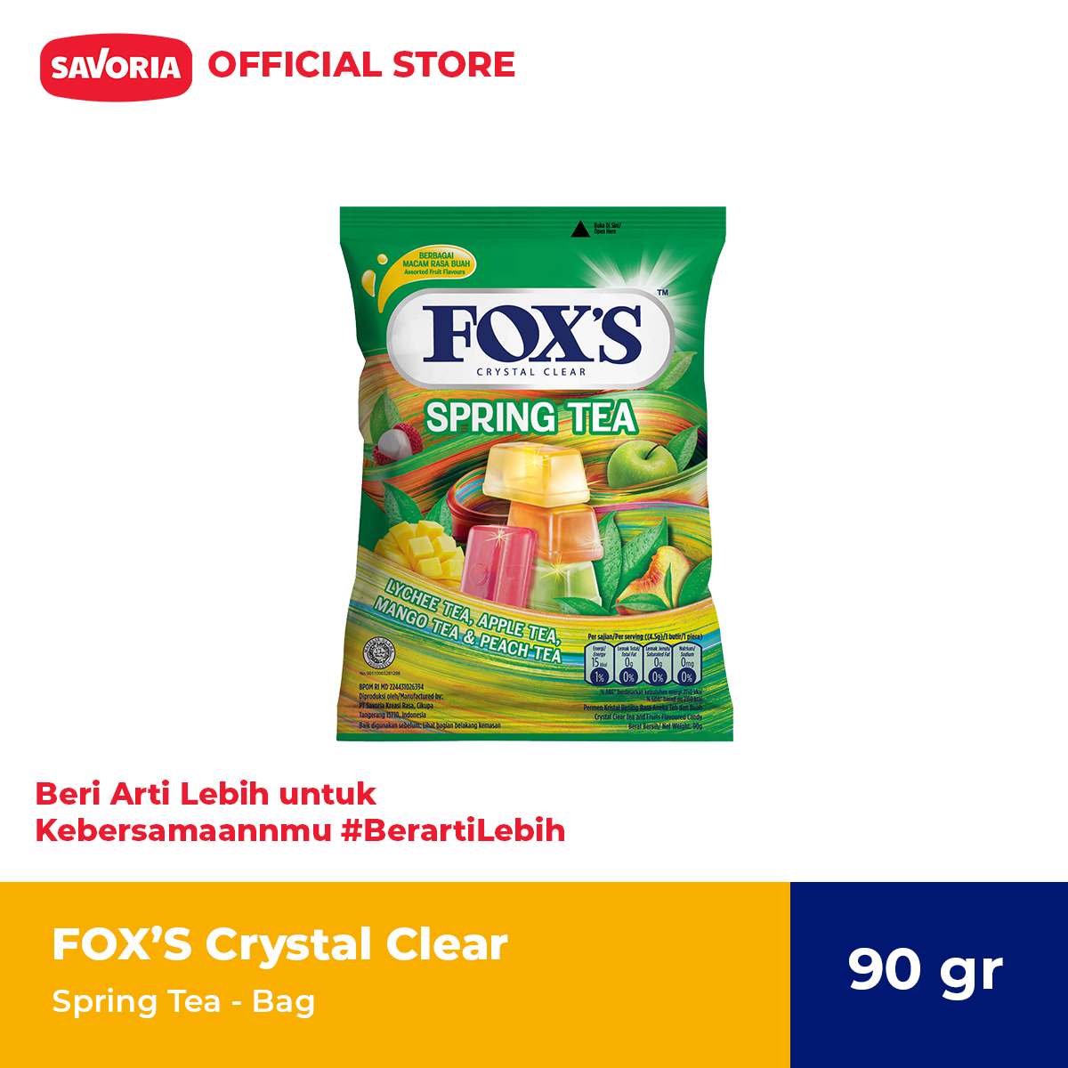 Jual Surabaya FOX'S Spring Tea Bag Permen Teh Buah 90g di Seller