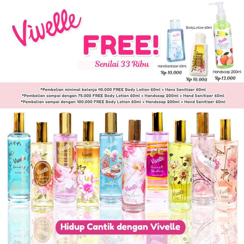 Vivelle Eau De Toilette Designer Perfume Glass 100 ml Halal BPOM Certified Pilih Variant