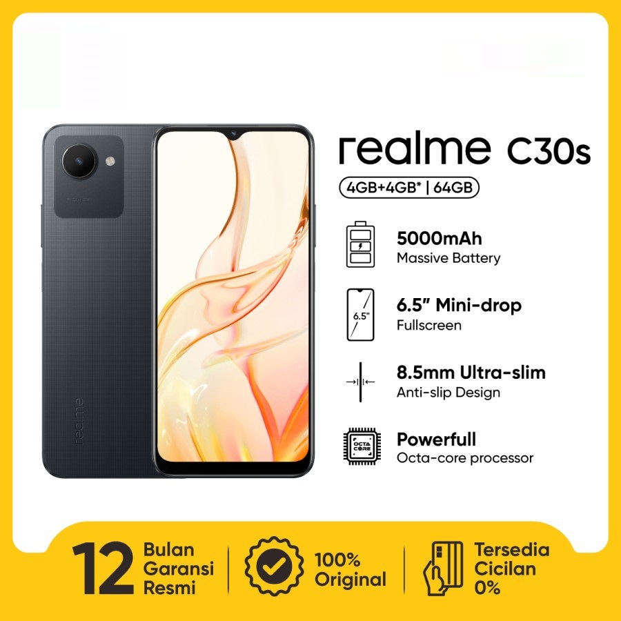 Jual Realme C30s 4+4gb*/64gb - 5000mah Battery | Octa Core Processor ...
