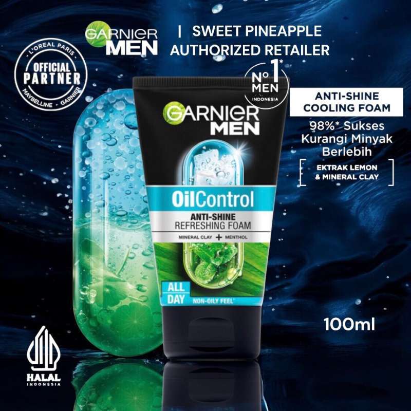 Garnier Men Turbolight Oil Control Brightening Cooling Foam 100ml