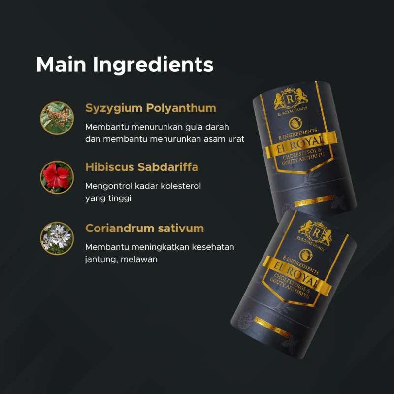 Promo El Royal Cholesterol & Gouty Arthritis Kolesterol Dan Asam Urat