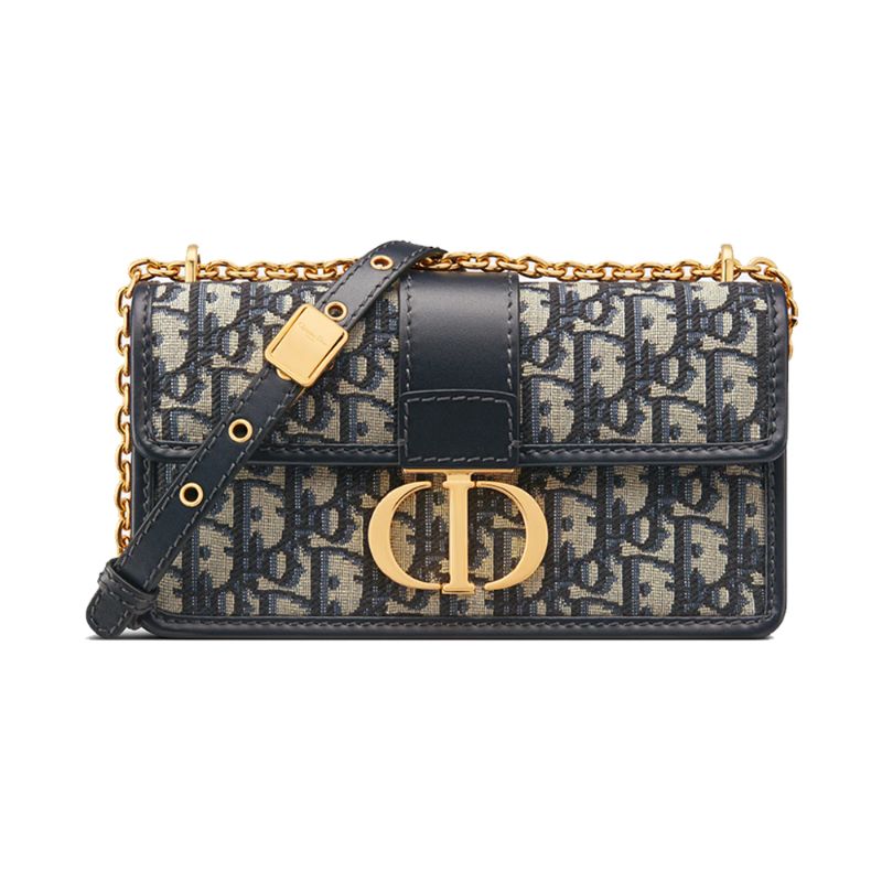 Christian Dior 30 Montaigne East West Chain Bag Oblique Jacquard Blue Beige